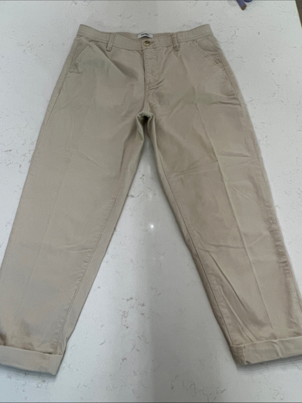 🆕 Kensie Women's Light Beige Cropped Chino Pants